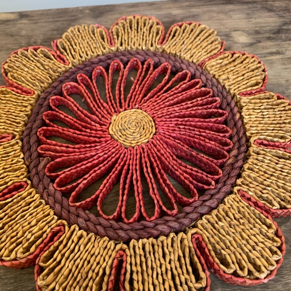 Flower Wicker Wall Hanging - Picture 3 of 5